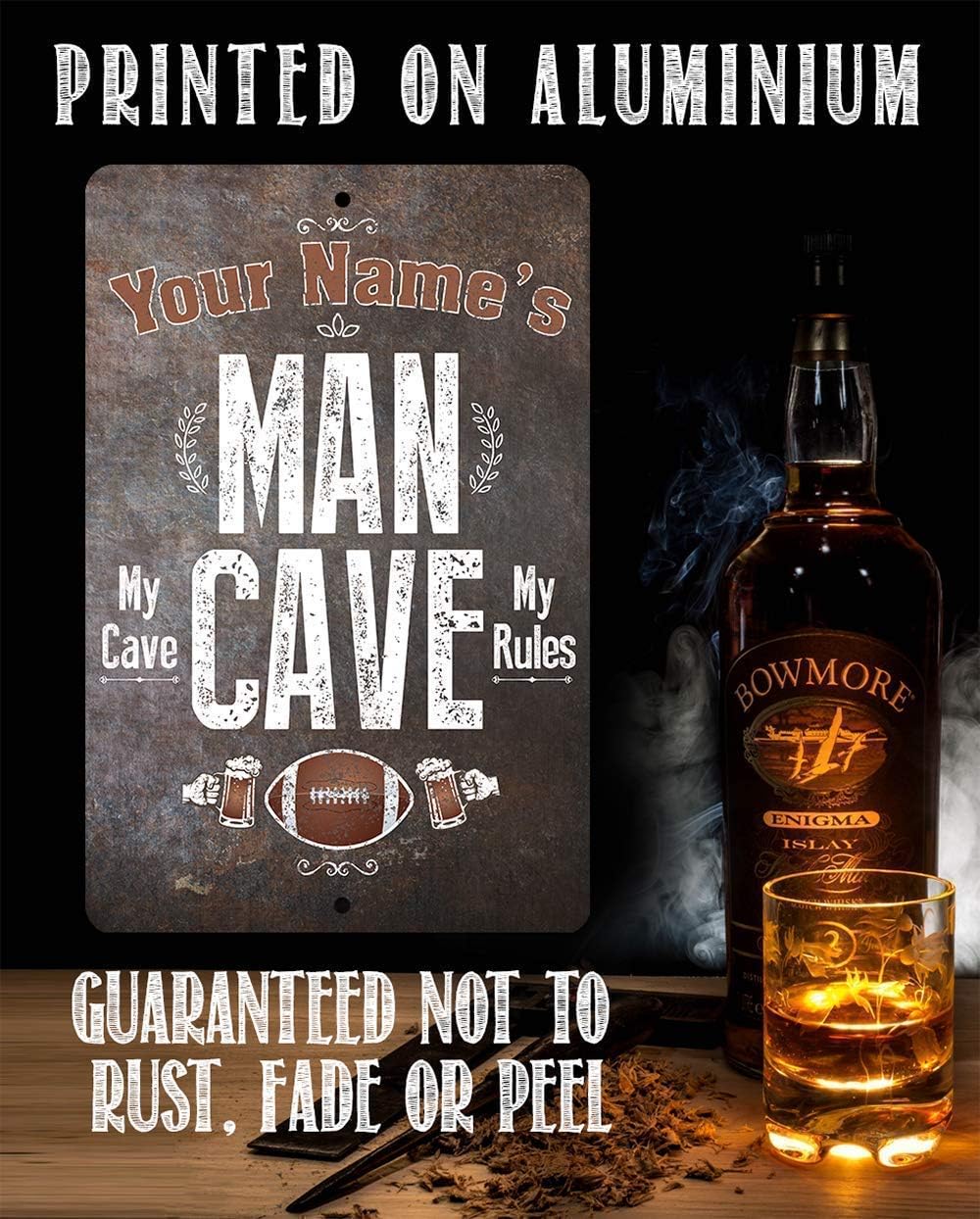 Funny Signs for Man Cave Decor -Personalized Man Cave - Metal Sign Man Cave Accessories - Indoor/Outdoor Vintage Tin Signs - Man Cave Signs and Decor, Home Bar Decor, Father's Day Gift, Basement Decor
