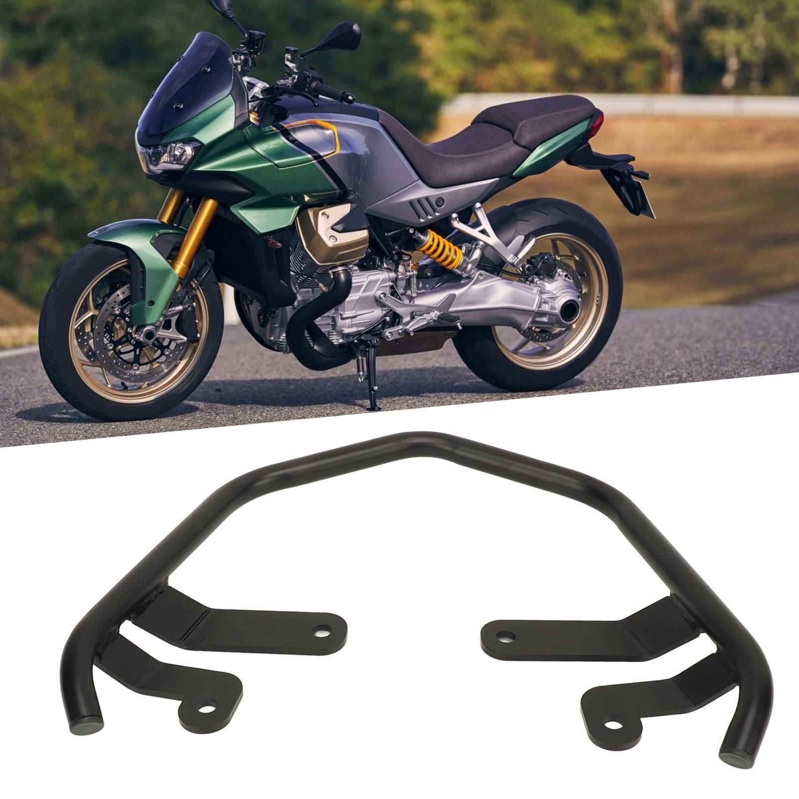 Akozon Motorrad-Rücksitz-Sozius-Haltegriffe, Griff, Armlehnenverkleidung, 19 Mm Stabile Unterstützung für Moto Guzzi V100 Mandello 2022 Bis 2024