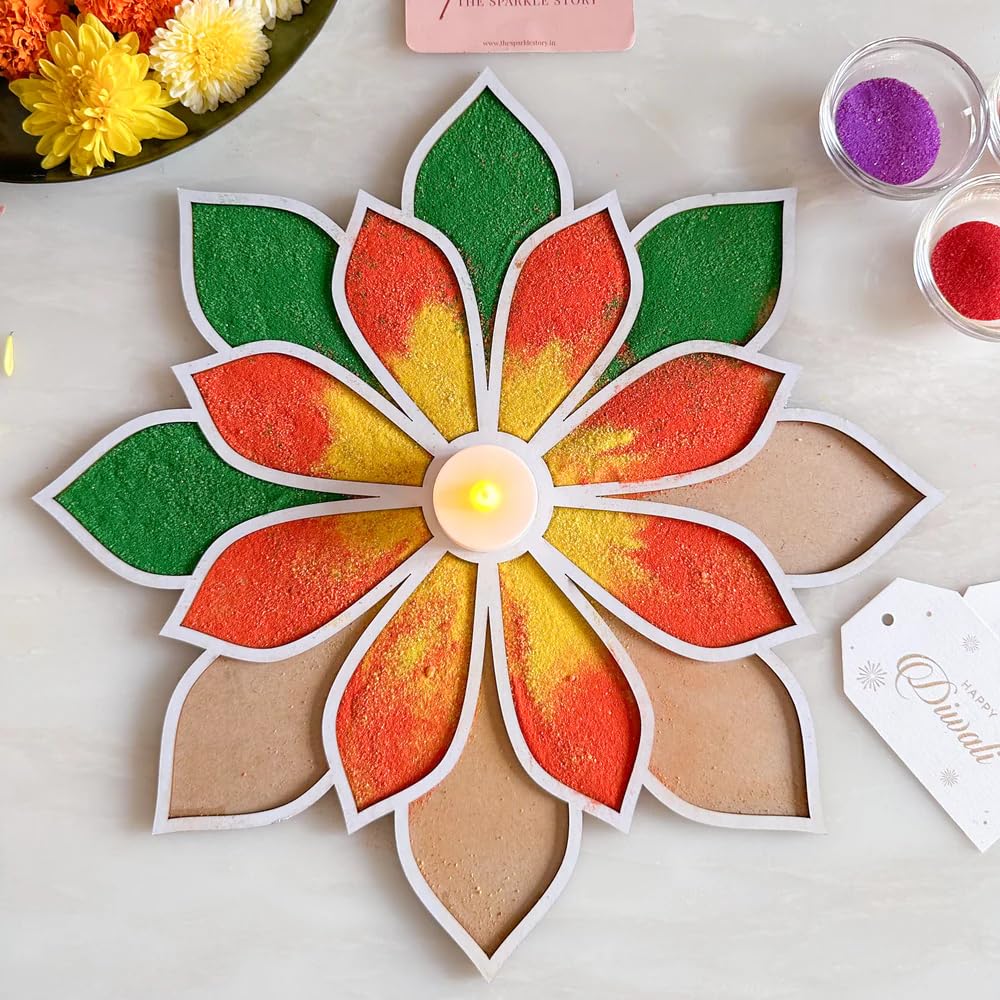 Reusable Rangoli Stencils Making Tools Kit for Door Entrance Diwali Decoration Items for Home | Rangoli Stencil Template Mats DIY for Mandir Temple Navratri Pongal (12 Inches) (B0DF2X8QDX) Amazon Price History, Amazon Price Tracker
