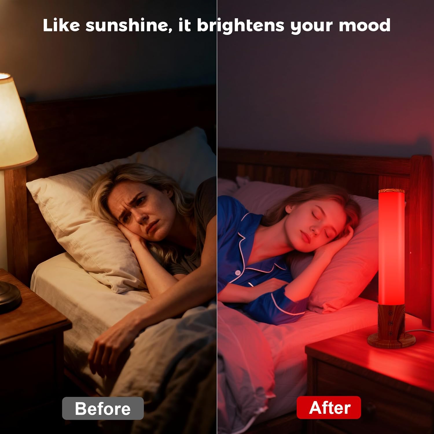 670nm Red Light Therapy & 10,000 Lux Sun Lamp – Dual Mode Happy Light & Sunlight Lamp for Sleep, Relaxation,with Remote Control, Adjustable Timer, Memory Function, and 4 Color Temperatures Sun Lamp