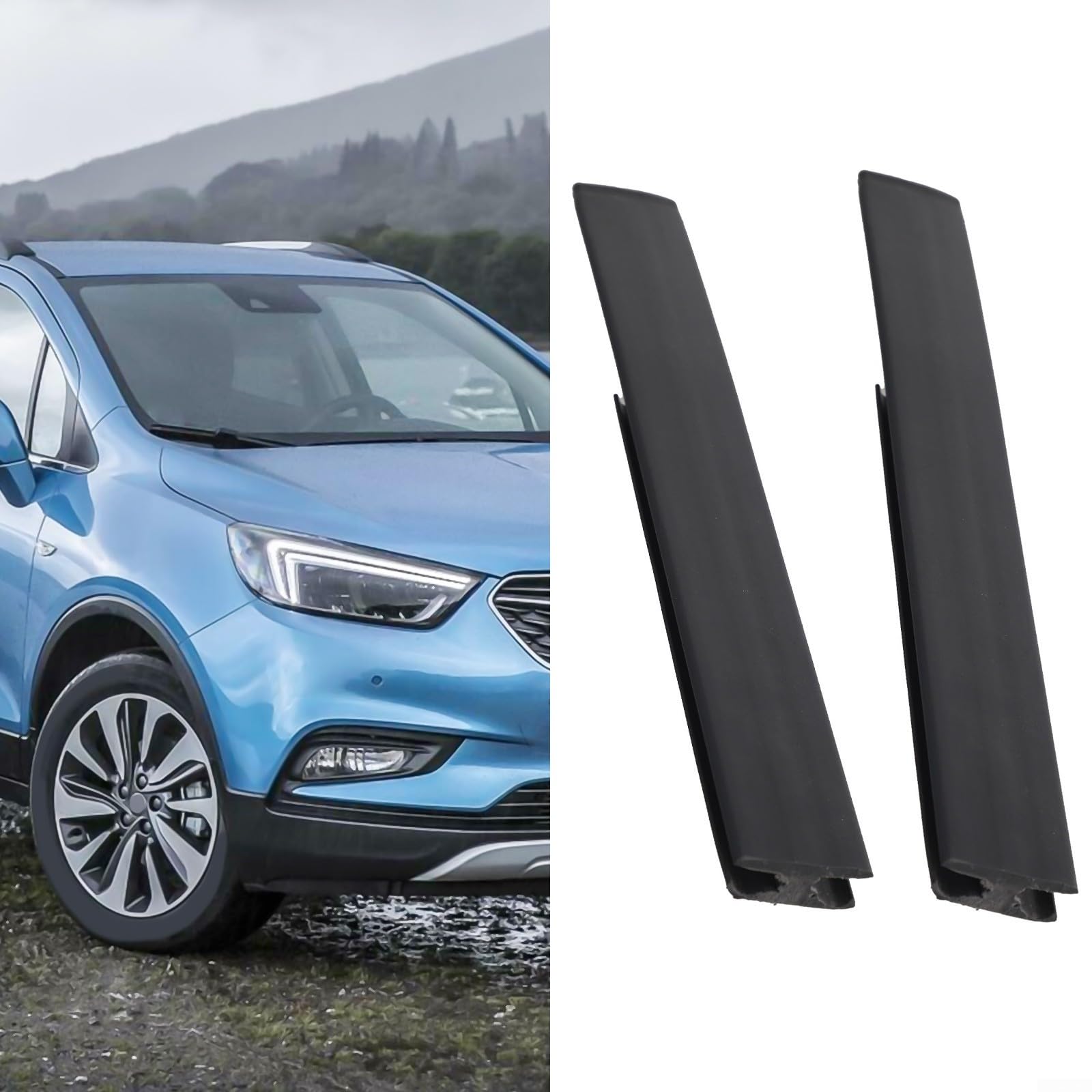 Paire de garnitures extérieures de toit avant pour Vauxhall Mokka 2015-2021, accessoires de rechange en ABS noir OEM 42577928 42577929