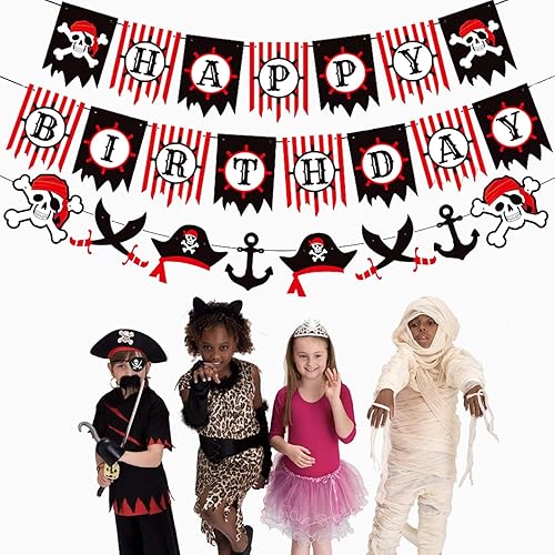 Vista 116 de Zwiebeco Decoración de fiesta de feliz cumpleaños, banderín, guirnalda de banderines, kit de abanico de papel para niños, Capitán América