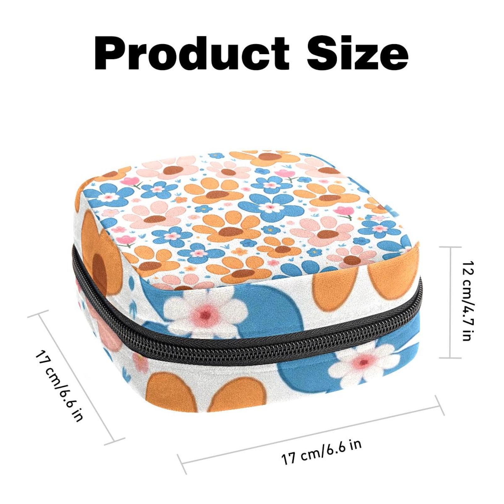 Sanitary Napkin Storage Bag for Feminine Pads, First Period Kit for Women, Cat Dog Paw with Flower Portable Menstrual Period Sanitary Pouch
