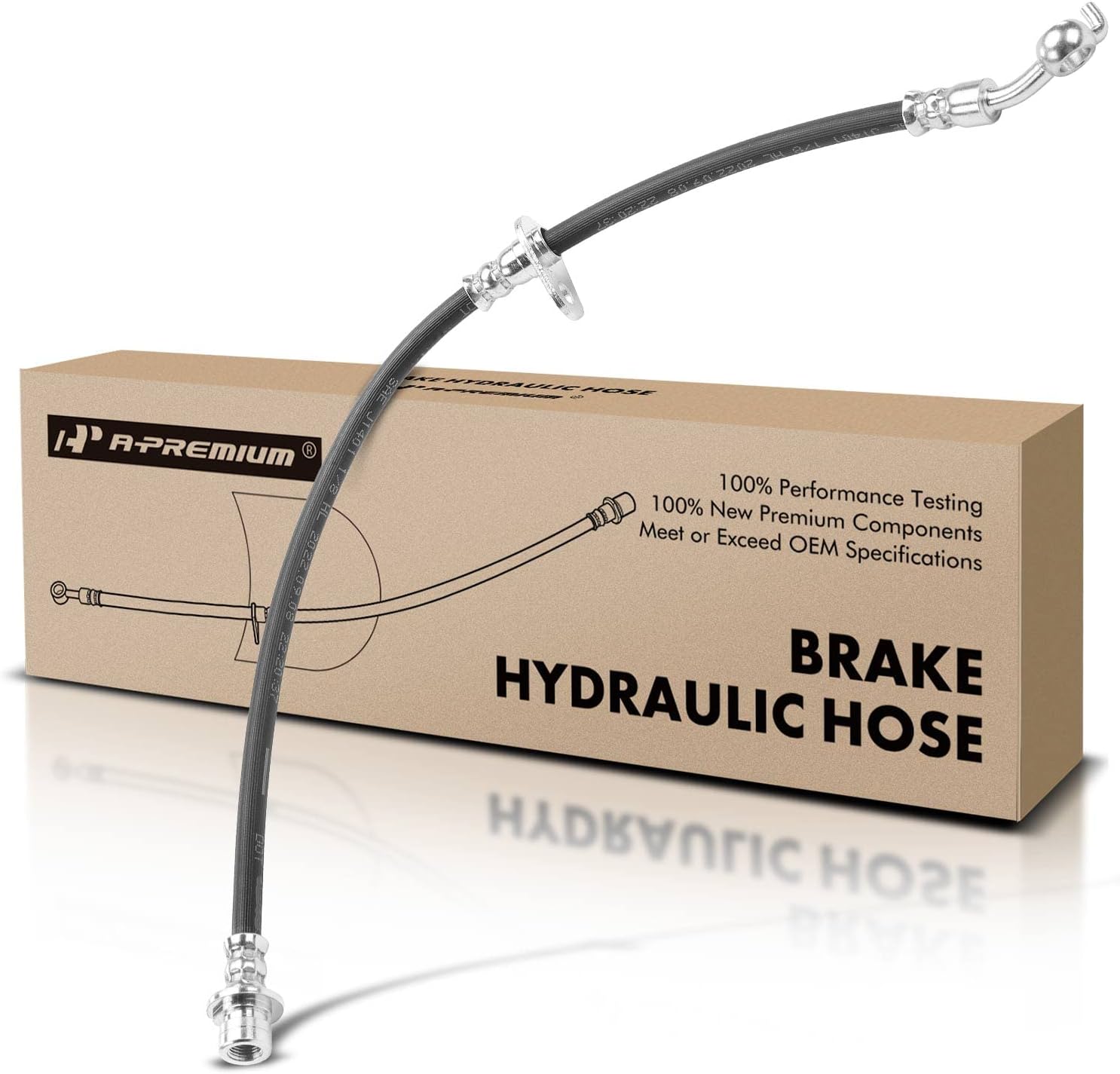 A-Premium Rear Driver Brake Hydraulic Hose Compatible with Select Honda Models - Accord 2013 2014 2015 2016 2017 - Replace# 01468T2AA01(Pack of 2)