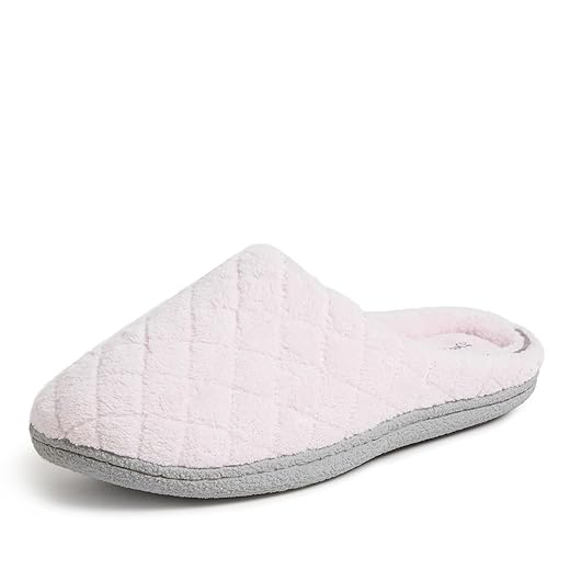 Dearfoams womens Leslie Washable Memory Foam Terry Clog With Wide Widths
