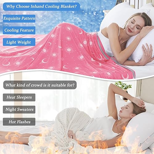 Miniatura 4 de inhand Manta de enfriamiento tamaño queen rosa