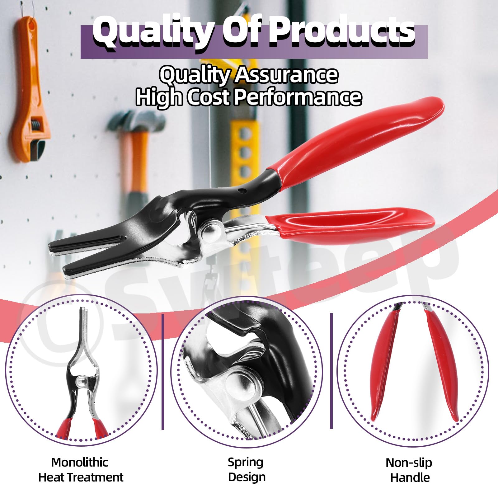 Swpeet 1Pcs Automobile Hose Remover Pliers, Auto Fuel and Vacuum Line Tube Hose Remover Separator Pliers Pipe Repairing Tool Hose Pipe Removal Tool
