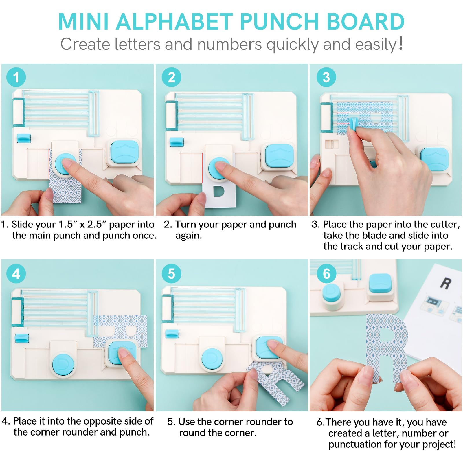 BAOFALI – Mini planche à perforer en forme de lettres de l'alphabet de 15,2 x 10,8 cm pour loisirs créatifs, cartes, scrapbooking, décoration de fête, projets d'artisanat personnalisés, bannières
