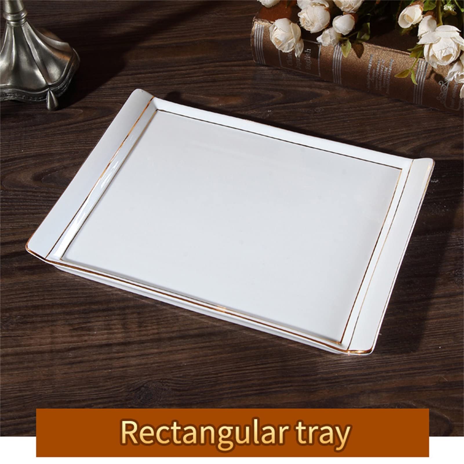 Zestaw akcesoriów łazienkowych z tacą ceramiczną Klasyczny złoty brzeg Porcelana kostna Łazienka 6-częściowy zestaw przyborów toaletowych Zestaw wyposażenia łazienki Kubek toaletowy do płukania ust