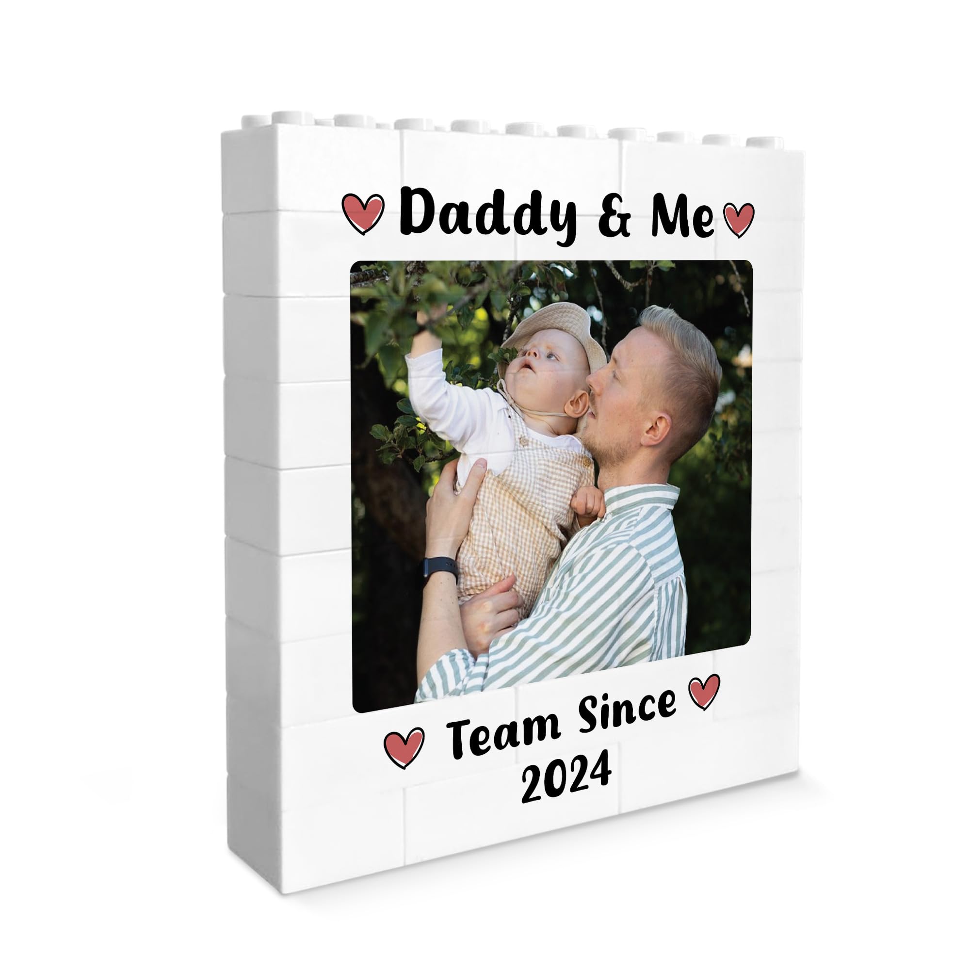 Red Ocean Personalised Brick Photo Block Gift For Fathers Day Birthday Daddy And Me Building Block Puzzle Gift For Him Daddy Fathers Day From Daughter Son Keepsake
