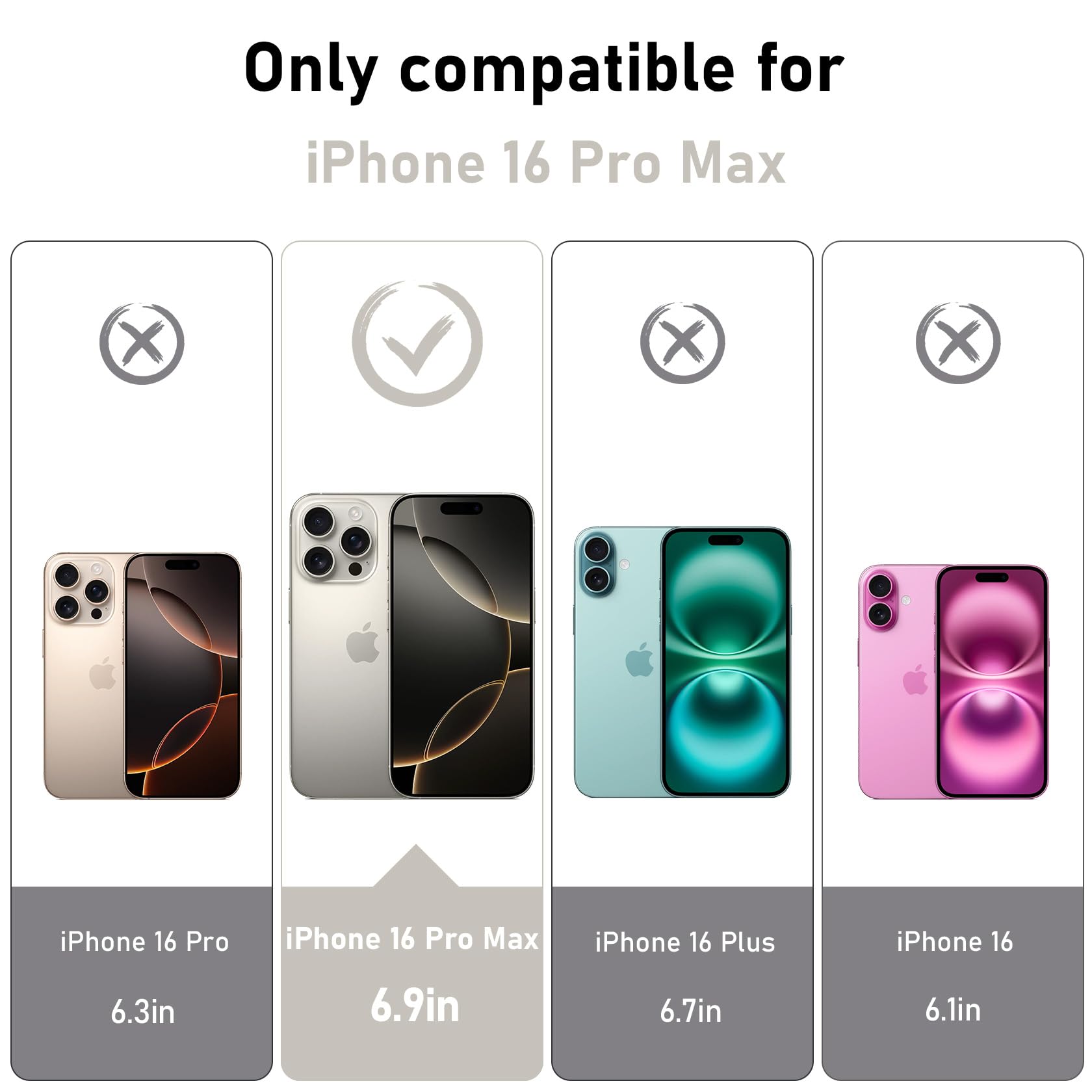 YisrLery Cover Compatibile con iPhone 16 Pro Max con 2 Vetro Temperato e 2 Vetro Fotocamera, Compatibile MagSafe Hard PC Anti-Graffio Protettiva Antiurto Bumper TPU Custodia 6.9" -Trasparent