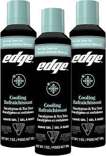 Edge Shave Gel for Men Cooling Eucalyptus & Tea Tree 7oz 3-Pack - Moisturizes, Protects & Soothes for Irritation-Free Shave