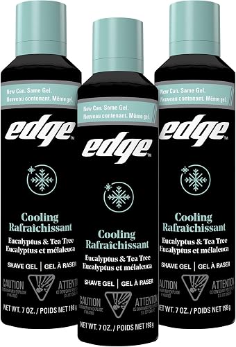 Edge Shave Gel for Men, Cooling Eucalyptus & Tea Tree, 7oz (3 Pack) - Shaving Gel For Men That Moisturizes, Protects and Soothes To Help Reduce Skin Irritation
