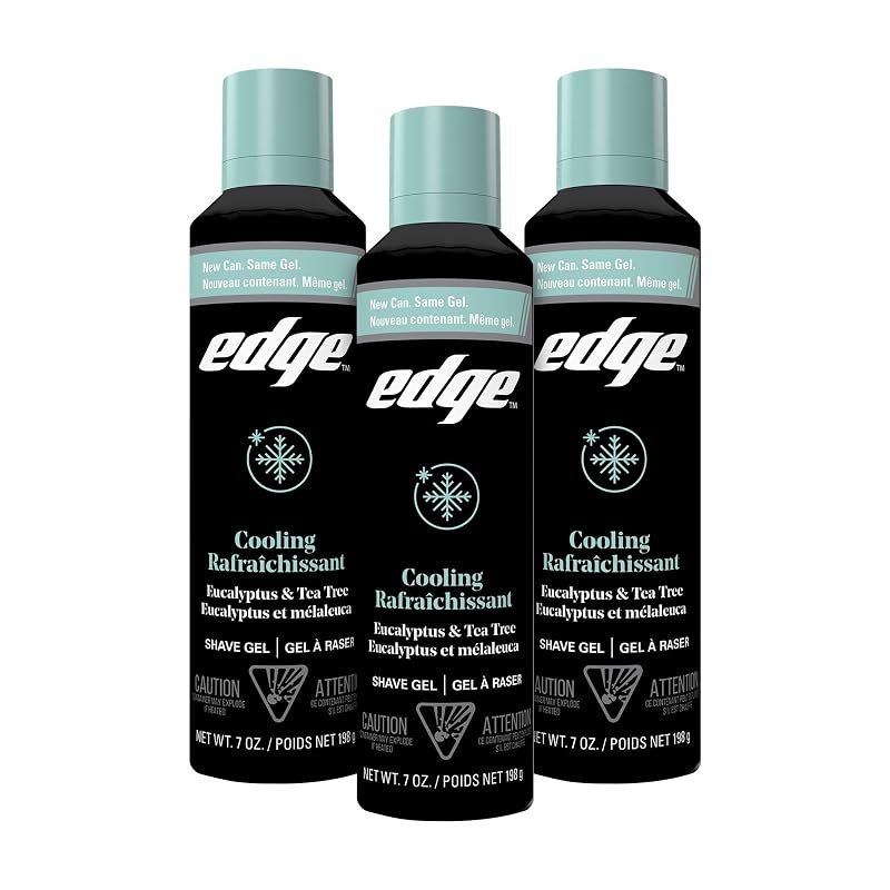 Gel de barbear Edge com eucalipto e tea tree, 198 g, pacote com 3