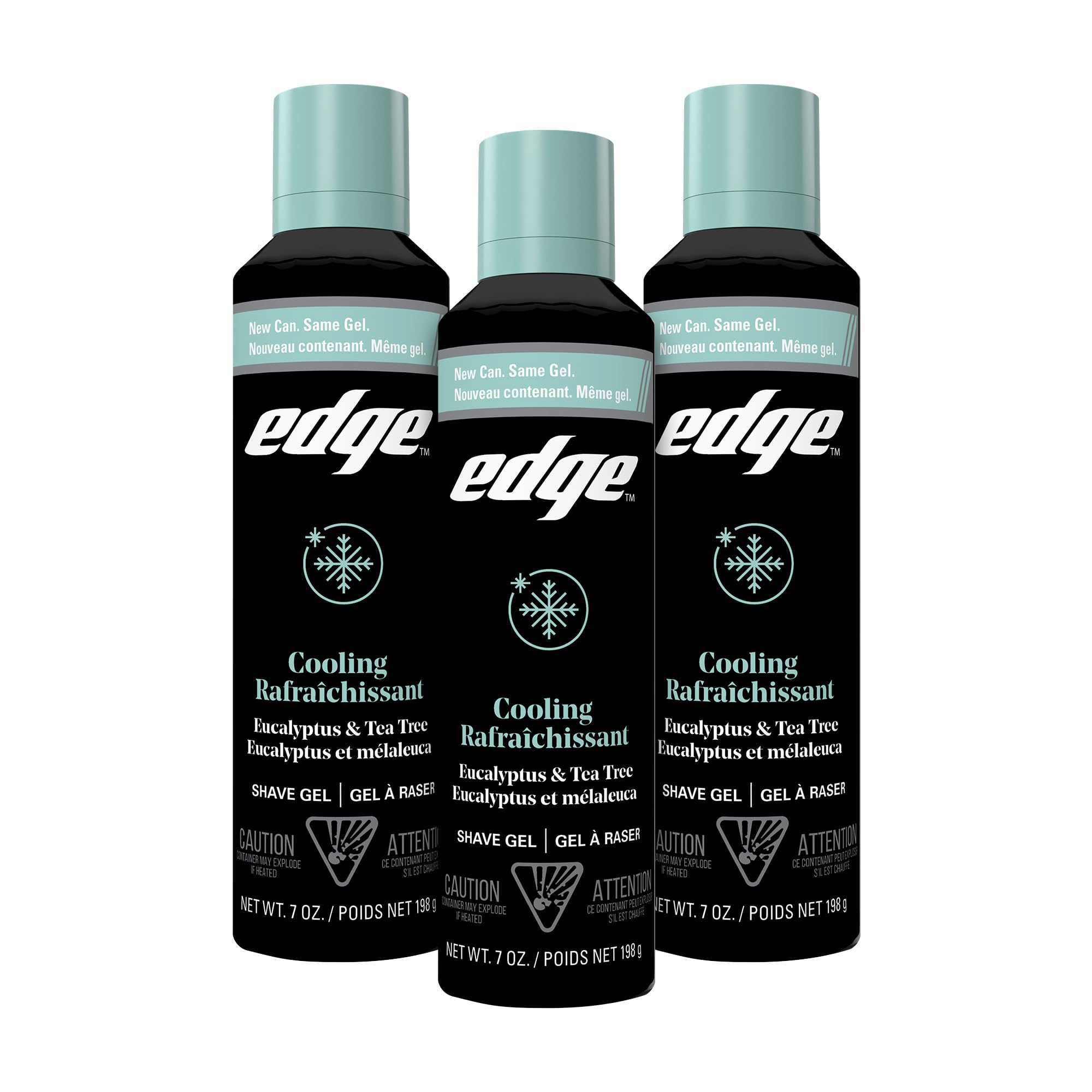 Edge Shave Gel for Men Cooling Eucalyptus Tea Tree 7oz 3 Pack - Shaving Gel For Men That