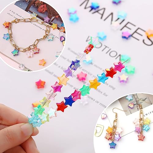 Miniatura 7 de 300 cuentas acrílicas AB para hacer joyas, cuentas de vidrio lindas para hacer collares, cuentas espaciadoras únicas, cuentas estéticas a granel,