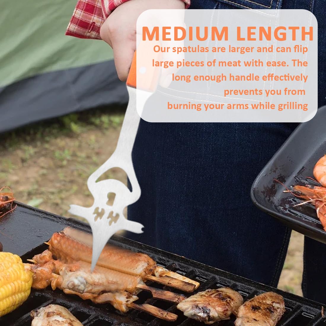 Accessoires de barbecue Funny, Fourchette de barbecue 6 en 1, ustensiles Barbecue INOX avec Manche en Bois, Ustensiles Barbecue Uniques, Accessoires Barbecue pour Le Camping en Plein Air Barbecue