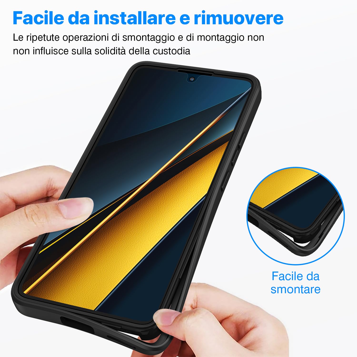 COMAKU Cover Per Xiaomi Poco X6 Pro 5G, 360 Gradi Rugged
