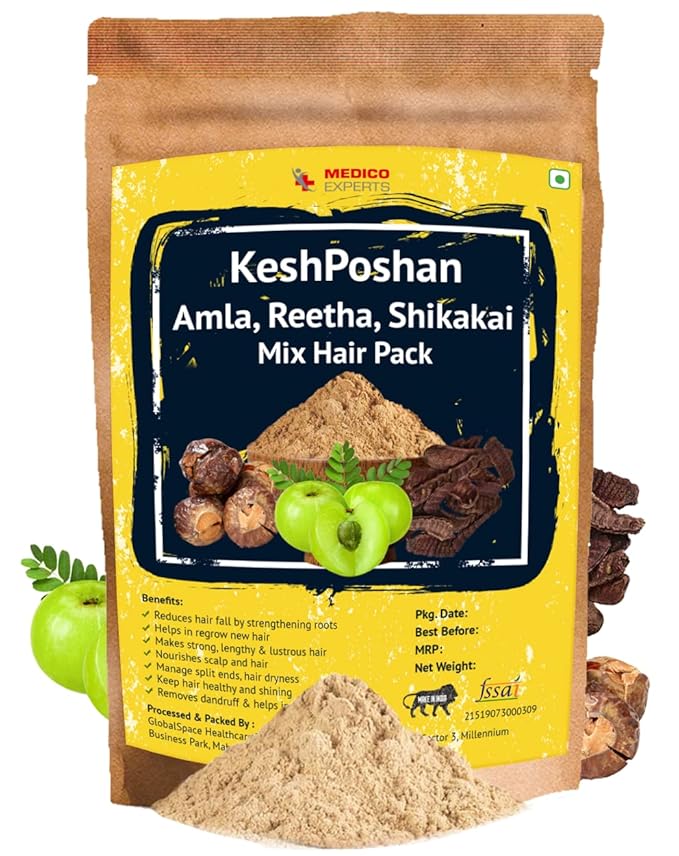 MedicoExperts Keshposhan Amla Reetha Shikakai Powder For All Types Hair