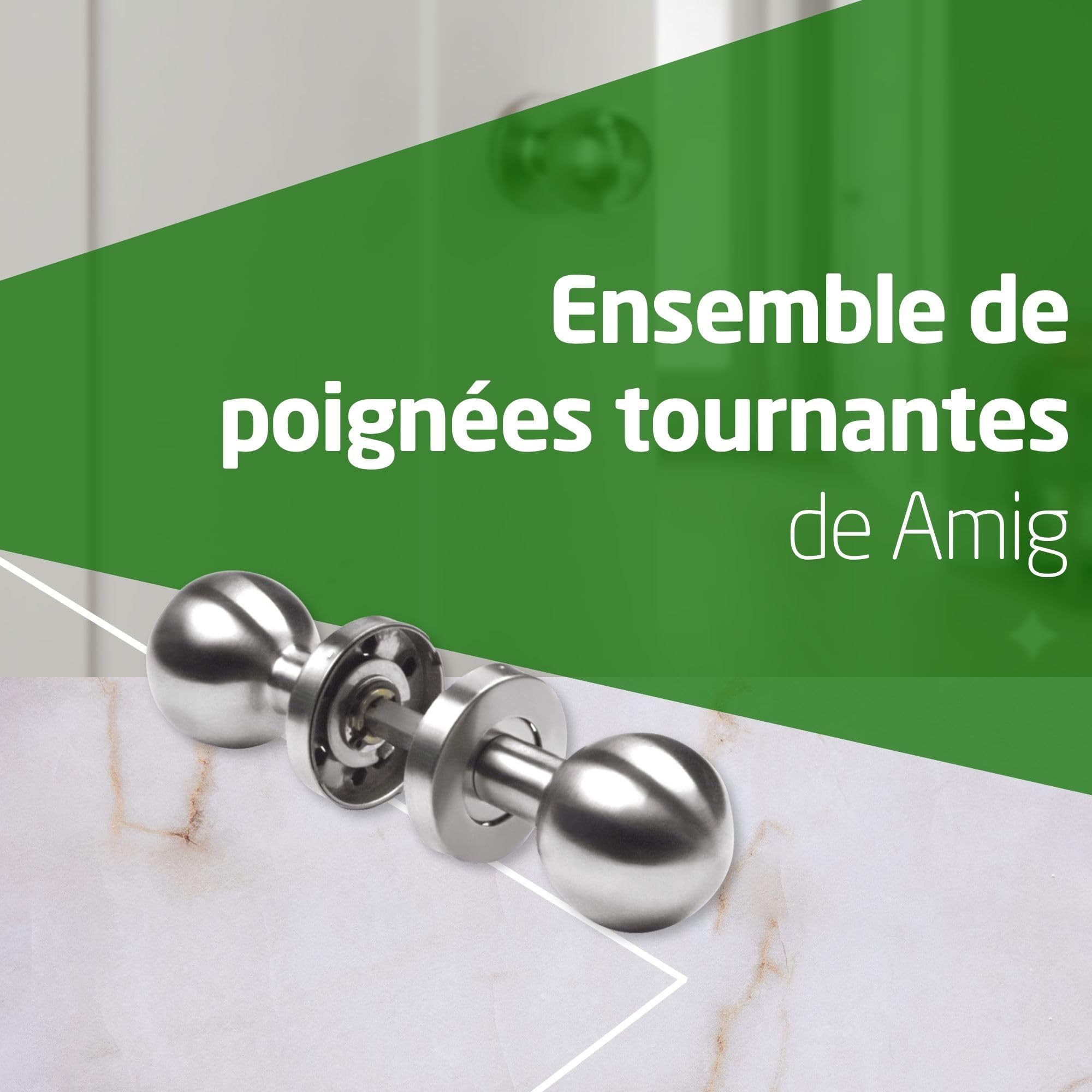 Amig – Bouton/Poignée ronde pour porte intérieure – Mod. 11GR – Prise ergonomique – Rosace ronde – Acier inoxydable 18/8 mat – Ø50 x 78 mm