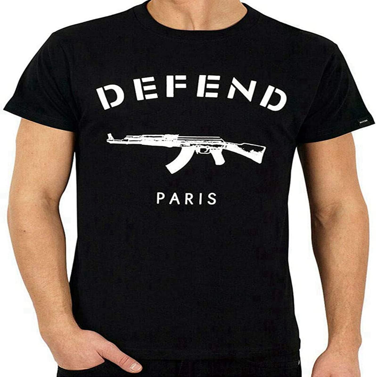 New Defend Paris Ak47 Funny Tumblr Tshirt New Men's T-Shirt Tee XXL Black