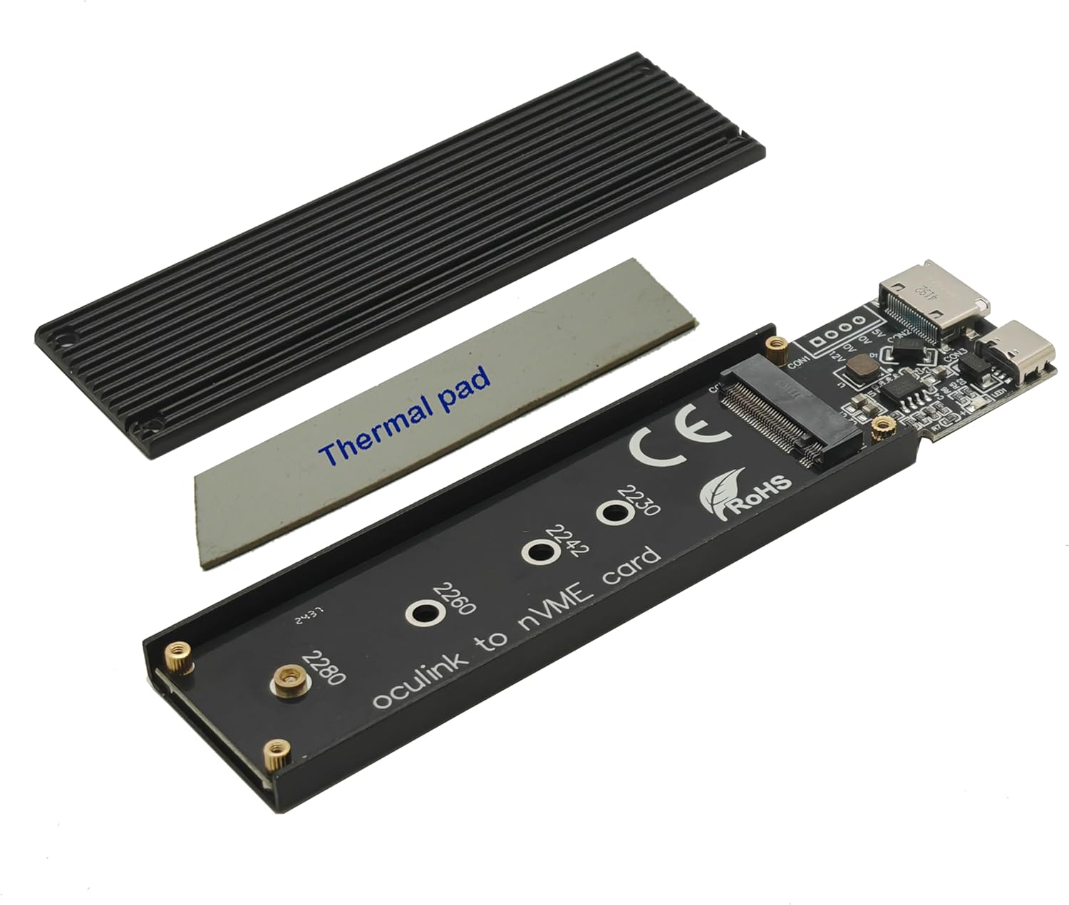 Sintech Oculink SFF-8611/8612 M.2(NGFF) NVMe SSD External Case,Comatible with SteamDeck GDP Thinkbook 14+/16+ UM780 XTX AOOSTAR Mini PC