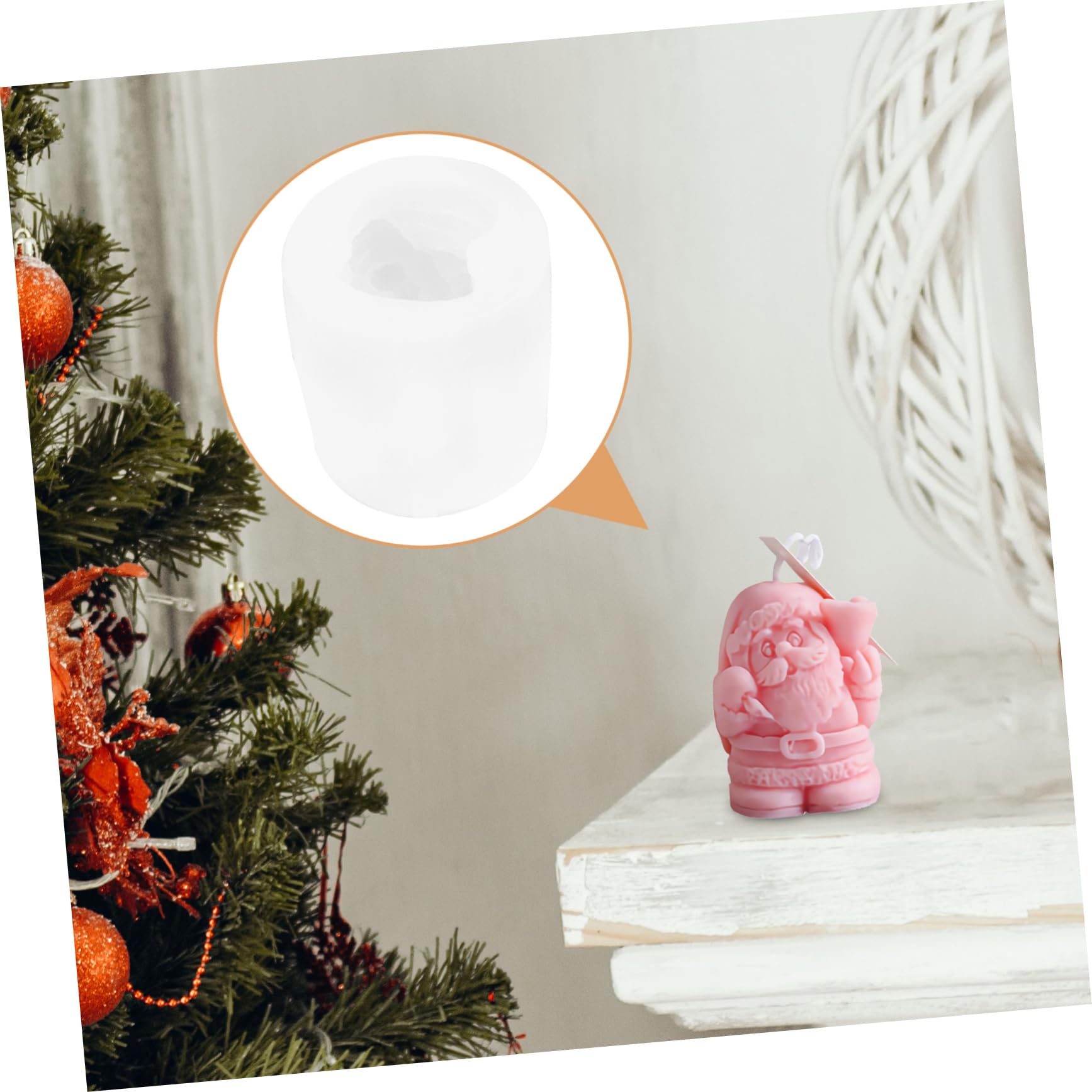 SEWACC 8piezas Molde De Silicona Para Velas Aromáticas De Navidad Diseño De Papá Noel Para Manualidades y Decoración Festiva