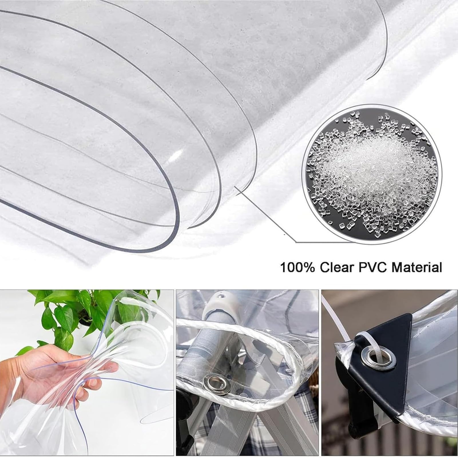 Wasserdichte, transparente Plane mit Tür, PVC, für den Außenbereich, Pera, Terrasse und Deck, wetterbeständiges Vordach für alle Jahreszeiten