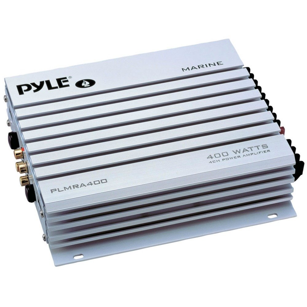 Pyle Amplificador Impermeable Marino para Uso NÁUTICO PLMRA400 4 Canales DE 200 Watt RMS Y 400 Watt MAX por Barco Piscina Resistente A. EL Agua por EMBARCACIONES O Locales A. ÉL Abierto