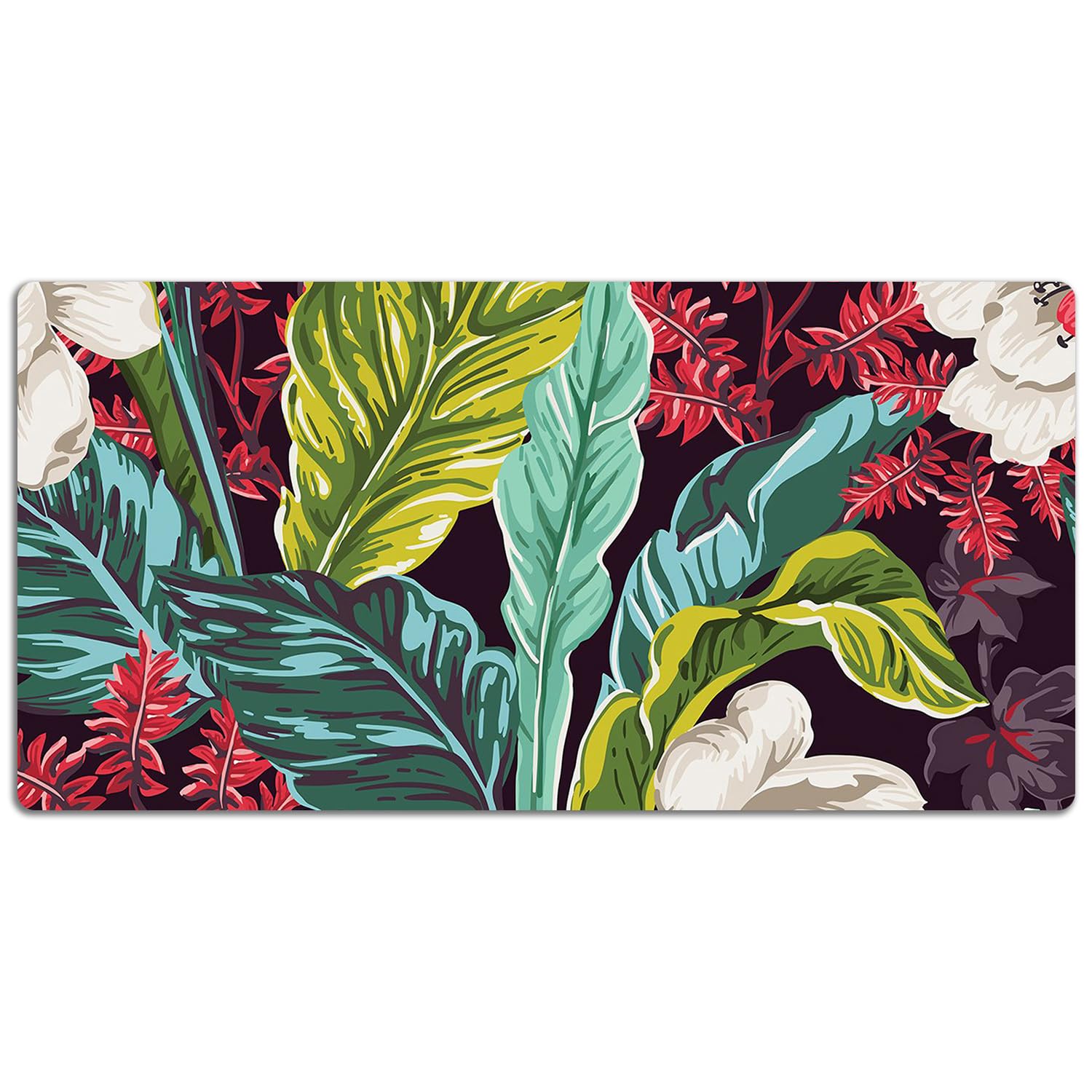 Sottomano da Scrivania 120x60 cm Antiscivolo per Ufficio e Casa Facile da Pulire Impermeabile Superficie Protettiva Protezione e Decorazione in Vinile PVC - Motivo floreale