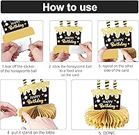 Vista 4 de 9 piezas de decoración de cumpleaños 60 cumpleaños 60 centros de mesa para decoración de mesas, decoraciones de alegría a 60 años, decoración