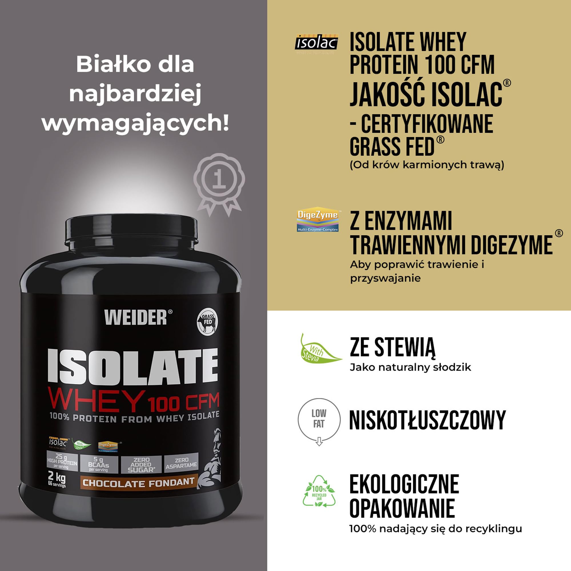 Weider Isolate Whey 100 CFM (2000g) Vanilla Cream - Białka - Izolat białka serwatkowego