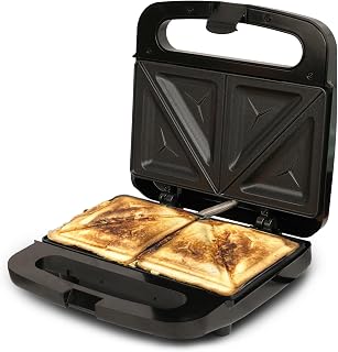 SOLARA Toaster Sandwich Maker Electric, 700 Watts Non Stick Bread Toaster 4 slices with Fixed Plates, Auto Cut Off, Easy C Price In India