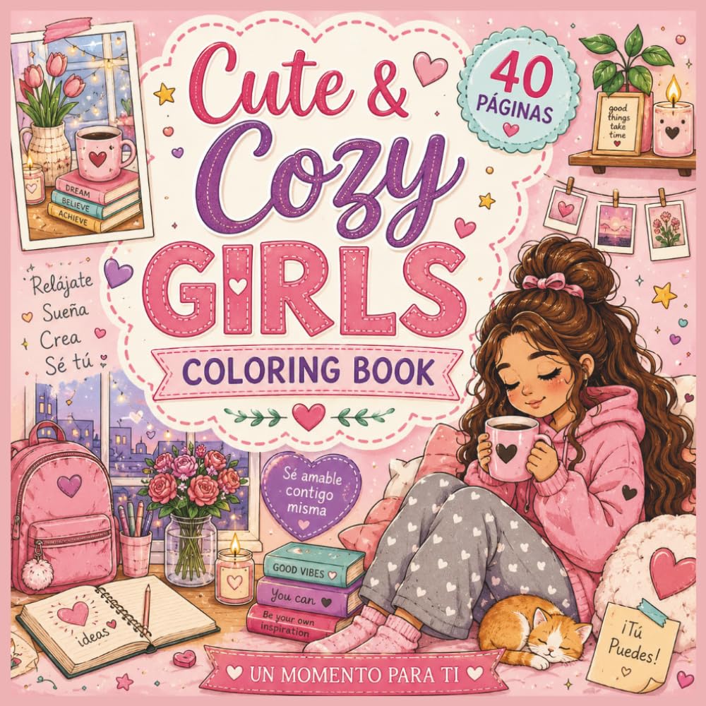 CUTE & COZY GIRLS COLORING BOOK: 40 ADORABLES KAWAii COLORING PAGES FOR GIRLS AGES 9-17