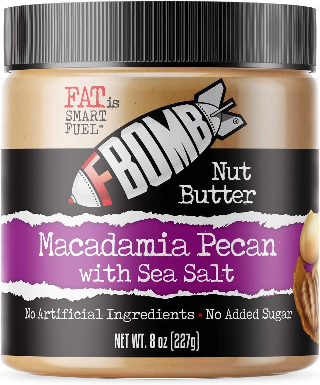 FBOMB Macadamia Nut Butter Keto Fat Bombs, Natural Roasted Macadamia Nuts High