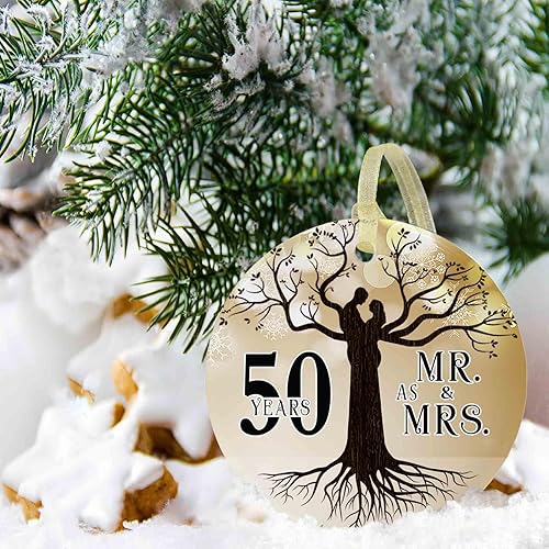 Miniatura 3 de Adorno de boda de 50 aniversario 2023 colgante de Navidad para pareja, 50 años como regalos de señor y señora, regalo de boda de Navidad para