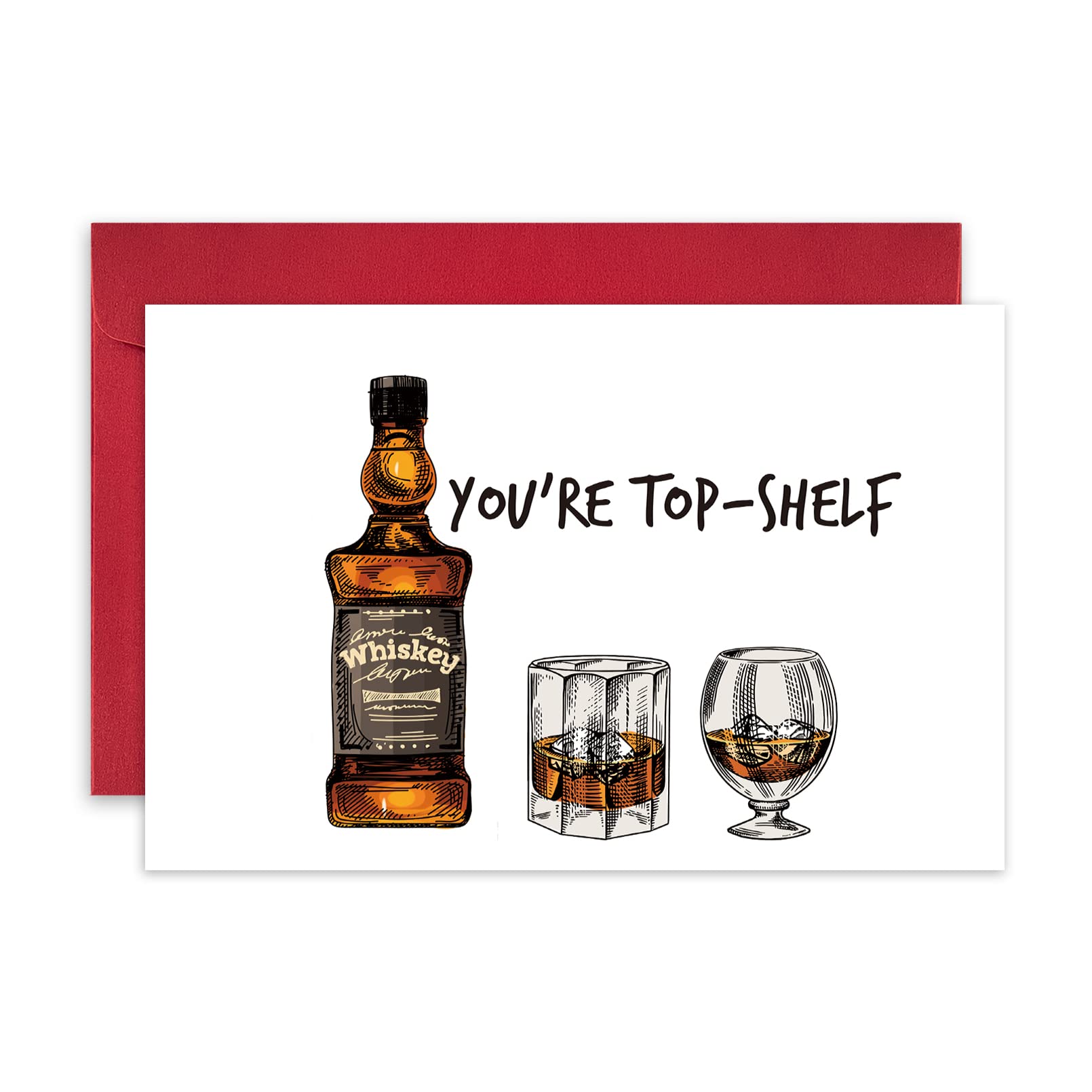 Amazon.com: Unique Whiskey Card for Dad Grandpa, Old Fashioned Birthday  Card for Husband Uncle Men, You're Top-shelf : Everything Else