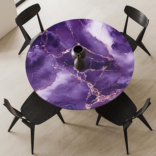 Vista 115 de cfpolar Mantel redondo ajustable de verano, hojas de palma tropical, borde elástico, mantel redondo lavable para uso en interiores y exteriores, se