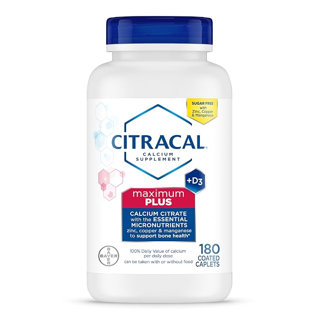 Citracal Maximum Plus Calcium Supplement - Calcium Citrate with Vitamin D3 Zinc Essential Minerals for Bone Health Support