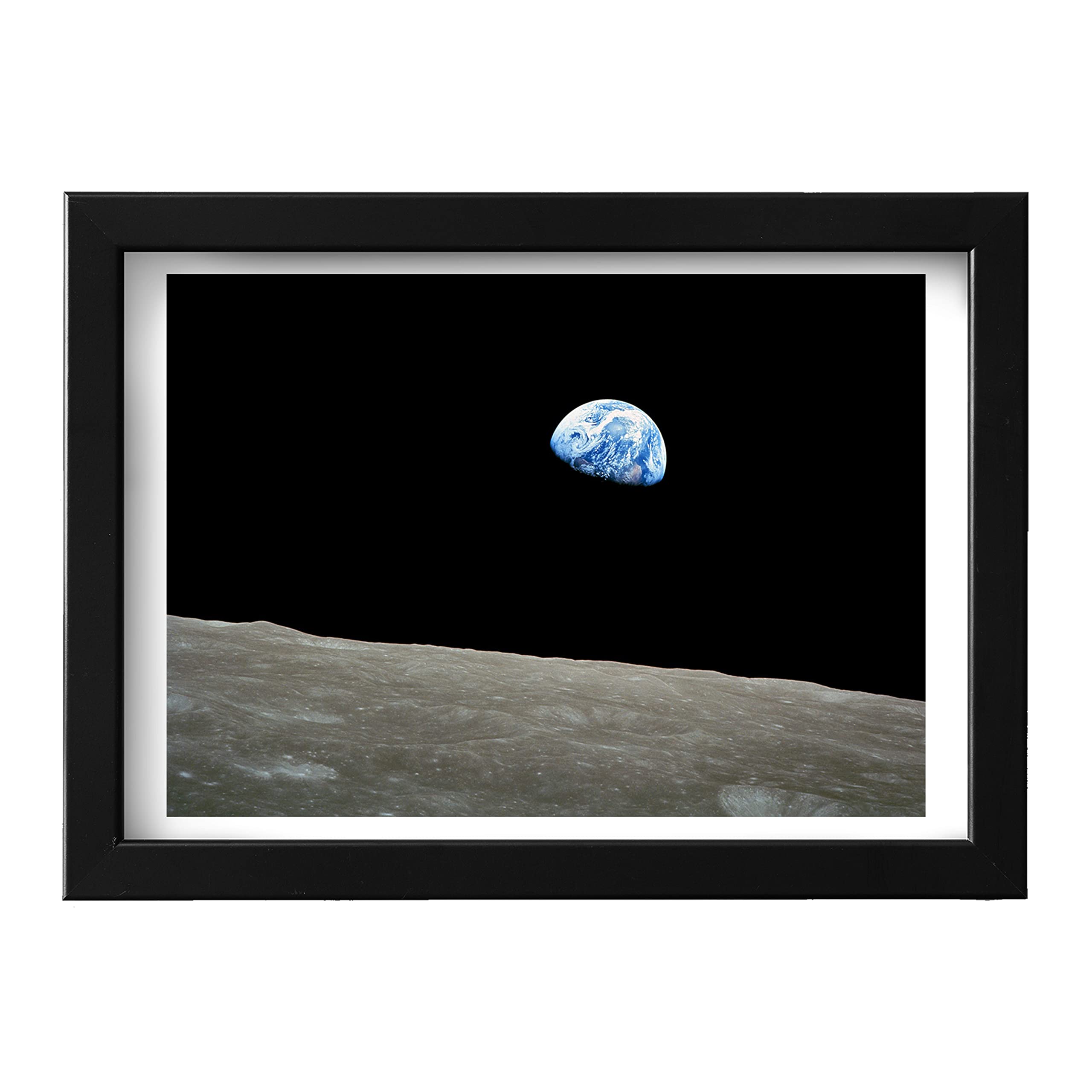 Photo NASA Apollo 8 Earthrise grand modèle mat pour habiller un salon ou bureau moderne