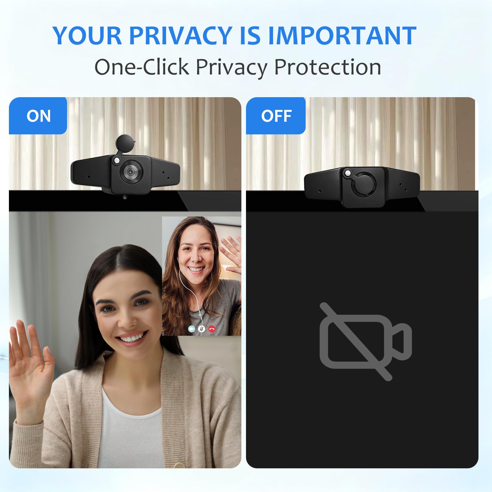 POHO Webcam 4K per PC, fotocamera ultra HD con messa a fuoco automatica PDAF, correzione automatica della luce, Plug & Play, FOV 70°, webcam con microfono, copertura per privacy, per streaming