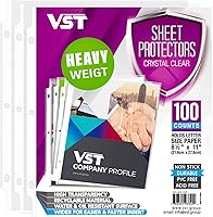 Vista 1 de VST Heavy Duty Sheet Protectors 8.5 x 11 Inch for 3 Ring Binder, 3 Mil Crystal Clear Page Protectors, Plastic Sleeves for Binders, Top Loading Paper