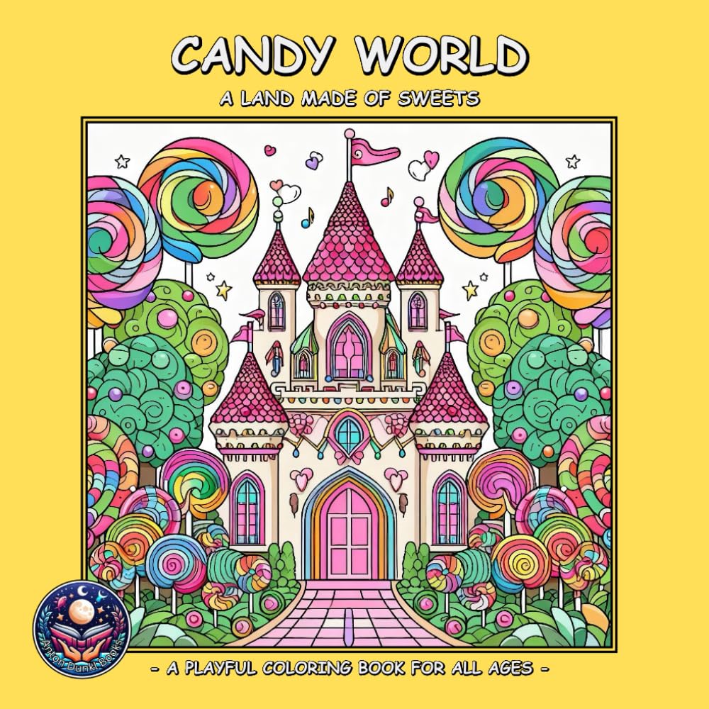 CANDY WORLD: A LAND MADE OF SWEETS: A Coloring Book For Adults, Teens and Kids!