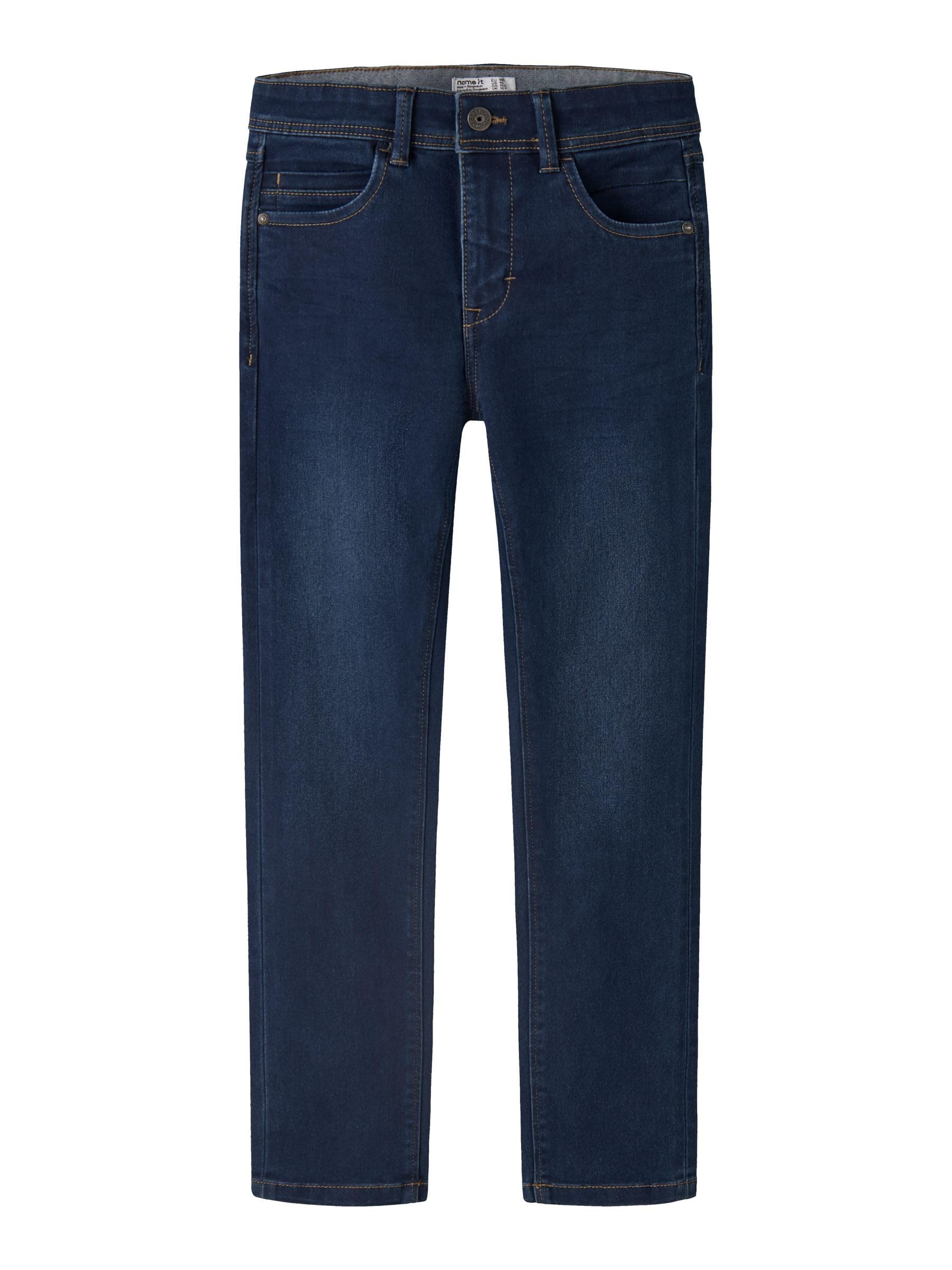 NAME IT Nkmsilas Dnmtax Noos Girls' Trousers, Dark Denim Blue, 9 Years