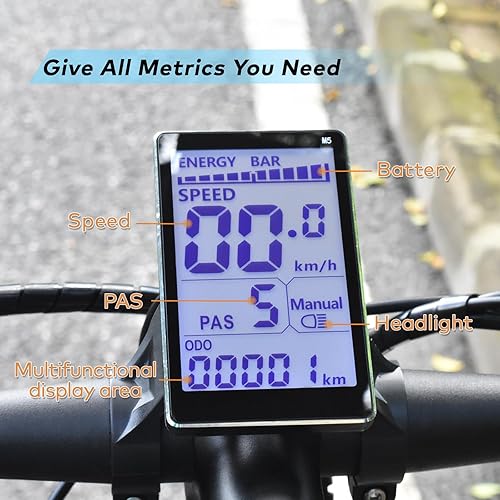 Miniatura 3 de Pantalla Ebike, protocolo UART N 2, 24V-60V aleación de aluminio de la computadora de ciclismo, pantalla LCD Ebike para enriquecer el viaje de