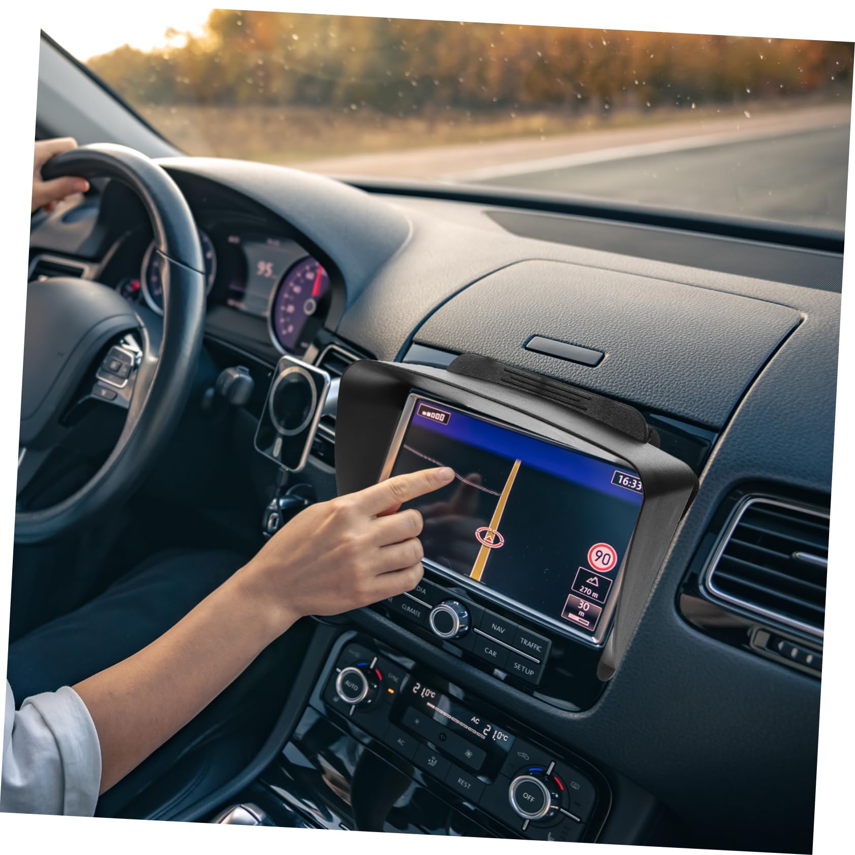 Parasole per Navigatore GPS da 7 Pollici in Plastica Regolabile | Clip ad Aggancio per Diversi Modelli di Auto, in Viaggio e Tragitti Urbani, Riduce Affaticamento Visivo