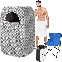 Saupaolo Sauna A Vapor Portátil, Sauna Pessoal Para Casa, Sauna A Vapor, Sauna Box, Tenda De Sauna Com Vaporizador De 3 Litros, Atomização Uv, Temporizador De Ciclo E 9 Níveis - Prata