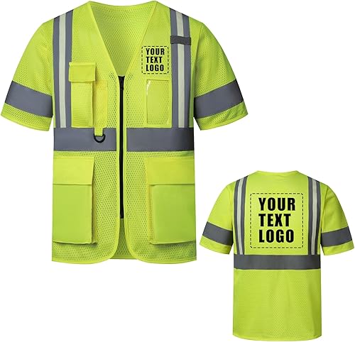 A-SAFETY Chaleco de seguridad reflectante de alta visibilidad Personalizar logotipo (XS-8XL)