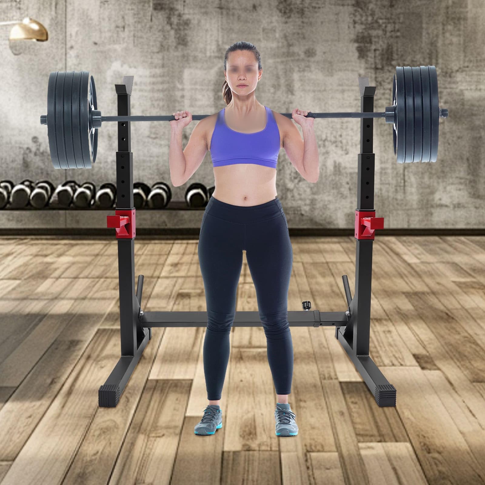 Supporto per manubri regolabile, supporto per sollevamento pesi, capacità massima 250 kg, attrezzatura per il fitness professionale per casa, studio sportivo