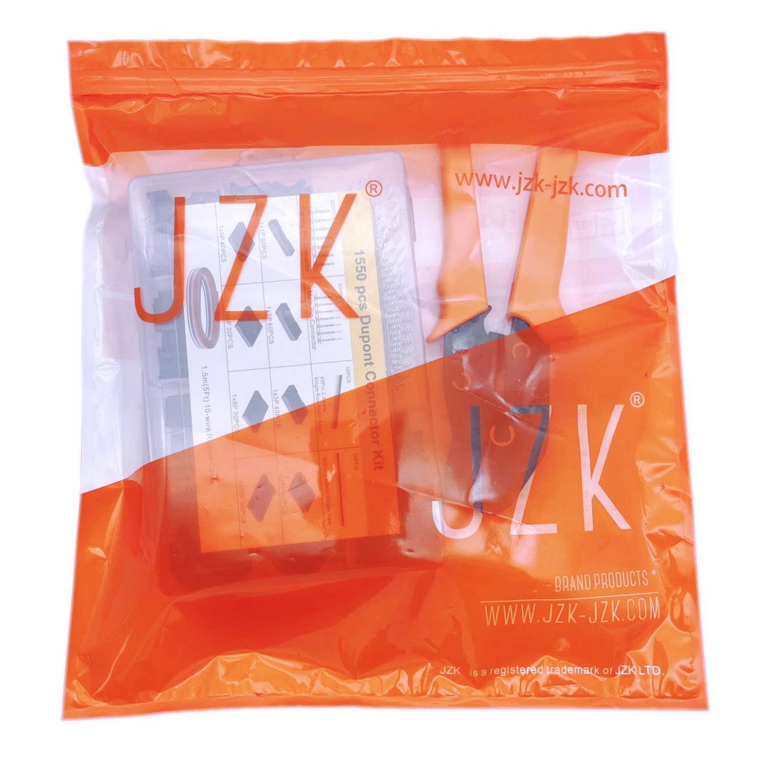JZK Dupont Pince à Sertir à Cliquet SN-28B Pinces avec Dupont Homme Femme épingle Kit de Connecteurs Broche 2.54mm Embouts Assortis Câble Plat à Douille Outil de Sertissage